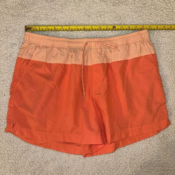 Columbia Lightweight Baggy Hiking Shorts Coral Color Block Large EUC - Picture 4 of 8
